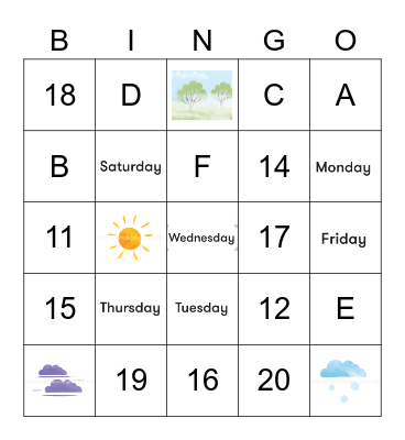 Klasa 2.2 Bingo Card