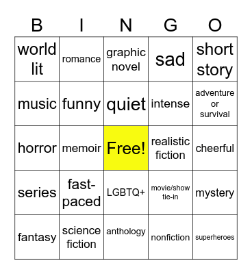 Winter Booktalk Bingo! Bingo Card