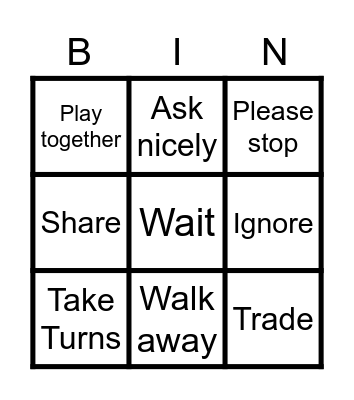 Friendly Skills Bingo Card