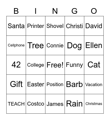 The Bureau!! Bingo Card