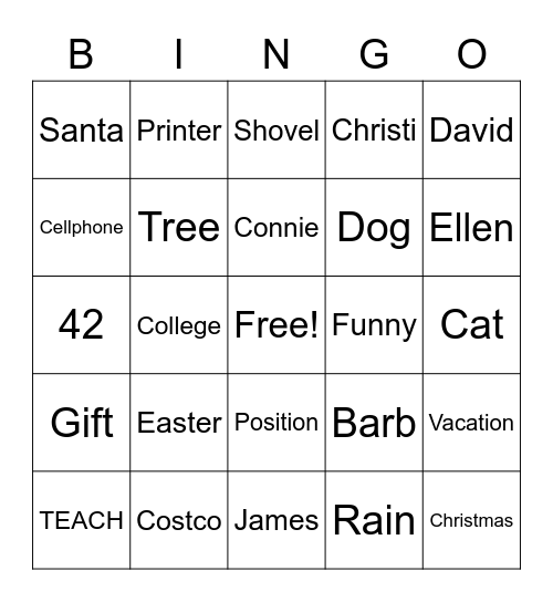 The Bureau!! Bingo Card