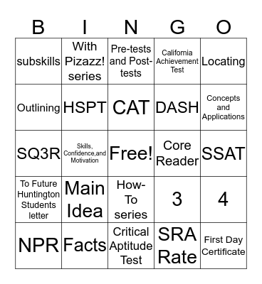 HLC Bingo Card