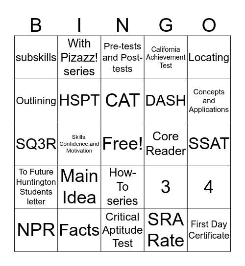 HLC Bingo Card