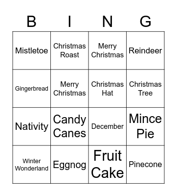 Christmas Bingo Card