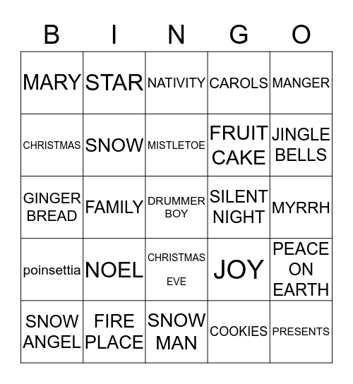 CHRISTMAS BINGO Card