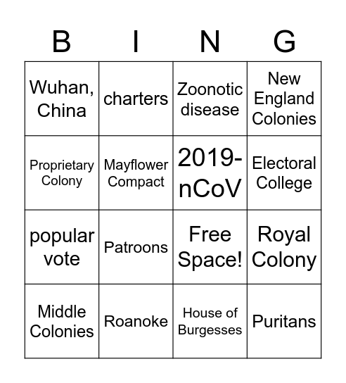 Vocabulary Review - Longer Game Bingo Card