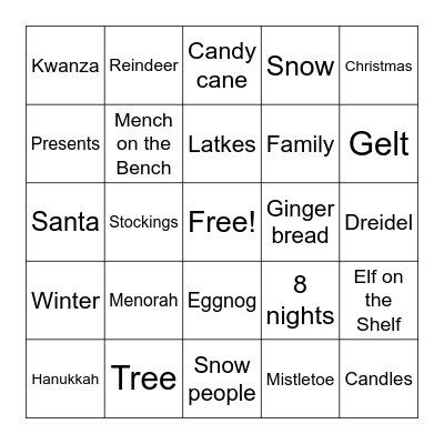 JoKe Holiday Bingo Card