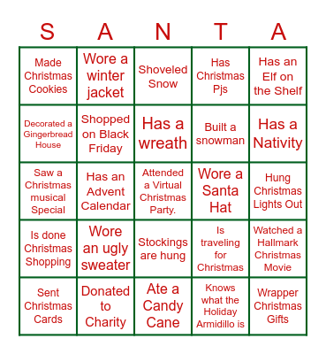 Christmas Bingo Card