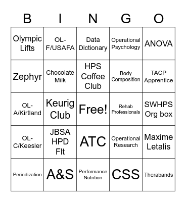 SW HPS Holiday Bingo Card