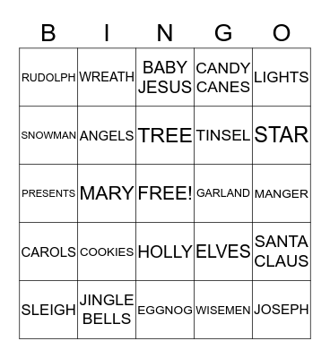 HOLLY JOLLY BINGO Card