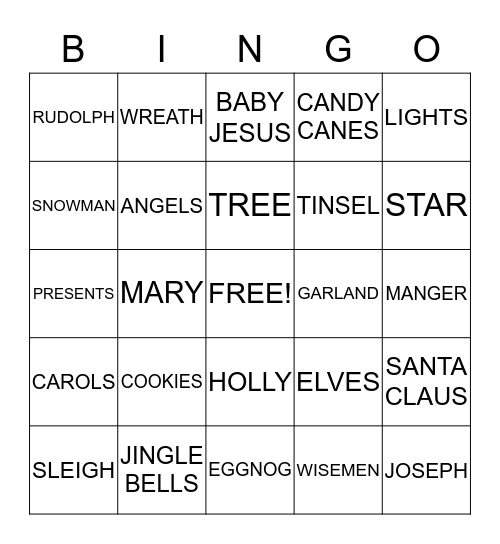 HOLLY JOLLY BINGO Card