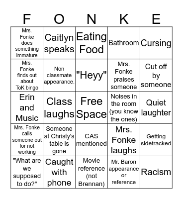 ToK Bingo Card