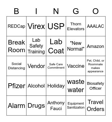 LabSCENE BINGO Card