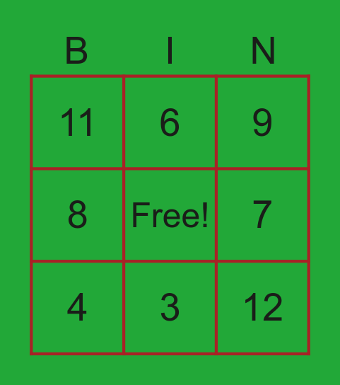 Division Basic Facts Bingo Card