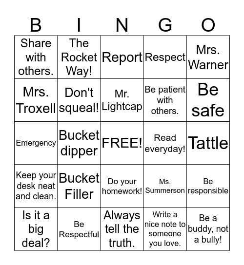 Second Grade Bingo!! Bingo Card