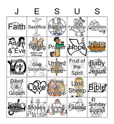 United Nursery - JESUS  Bingo Card