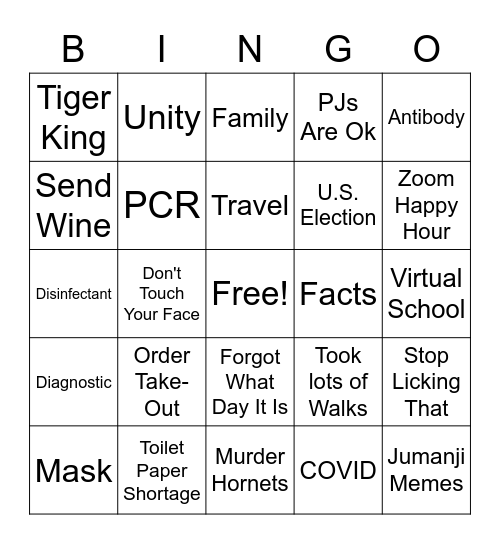 2020 Bingo Card