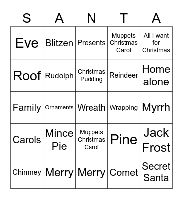 FND's Christmas Bingo Card