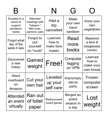 The Year of 2020 BINGO Card