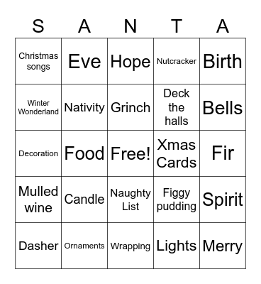 FND's Christmas Bingo Card