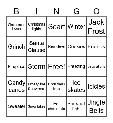 Winter Bingo Card