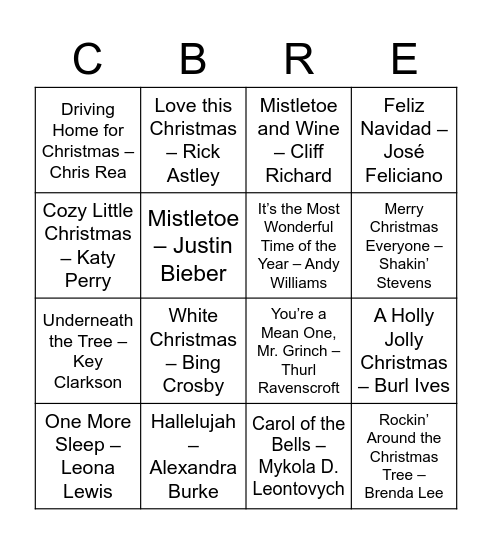 Festive Bingo Card
