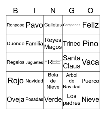 ¡Feliz Navidad! Bingo Card