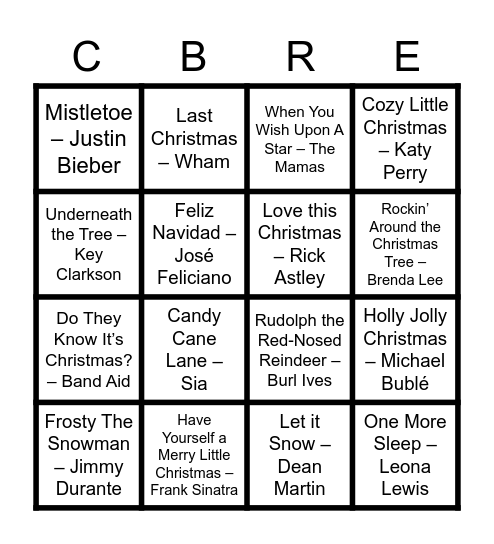 Festive Bingo Card