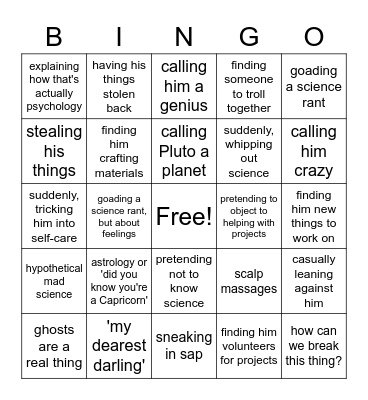 Gen Trolling Senku Bingo Card