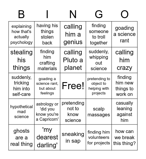 Gen Trolling Senku Bingo Card