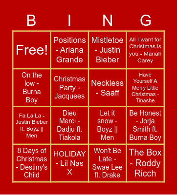 FunX XMAS Bingo Card