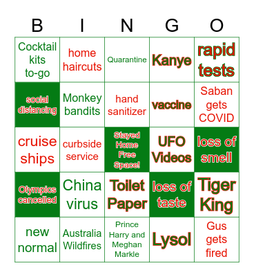 2020 - it's the most wackiest year of them all! Bingo Card