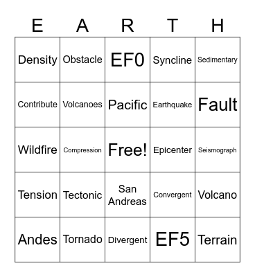 Unit 5 Bingo-Definition style Bingo Card