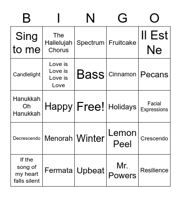 Strength of Hope Concert Bingo! Bingo Card