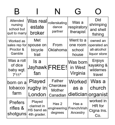 New Year's Eve Ice Breaker Bingo Card