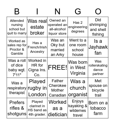 New Year's Eve Ice Breaker Bingo Card