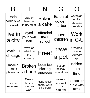 RPM BINGO Card