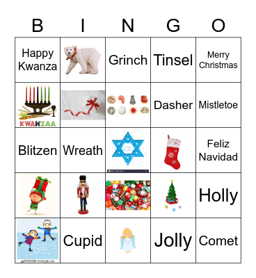 Winter Holiday Bingo Card