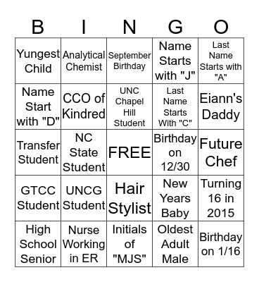 BINGGGO Bingo Card