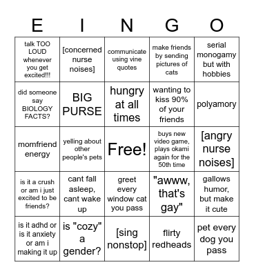 Eingo Bingo Card