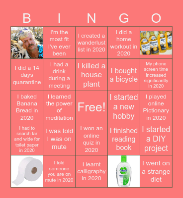 2020 X-Mas Year End BINGO Card