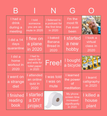 2020 X-Mas Year End BINGO Card