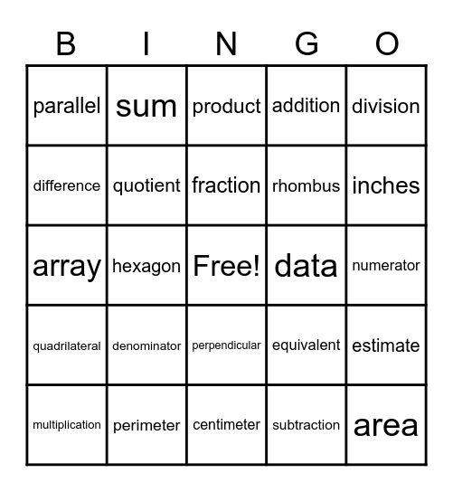 Lingo Bingo Card