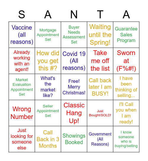 Atkinson Team Christmas Bingo Card