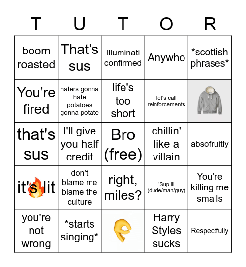 Tutoring Club Bingo - Omar Bingo Card