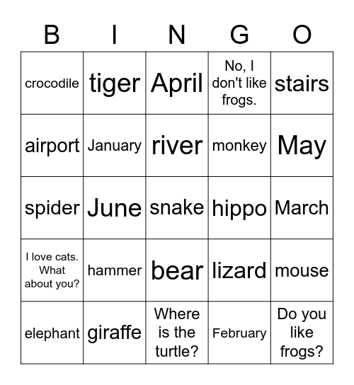 P2/1 Bingo, Review, Week 3 Bingo Card