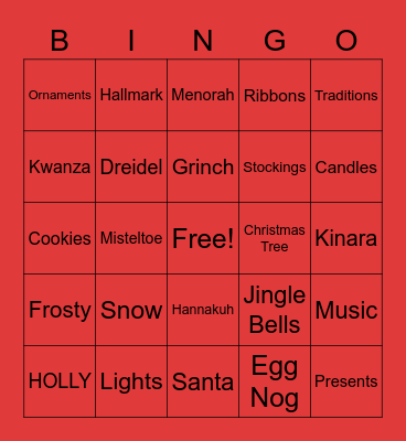 QM Jingle Bell Bingo Card