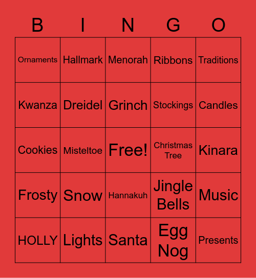 QM Jingle Bell Bingo Card