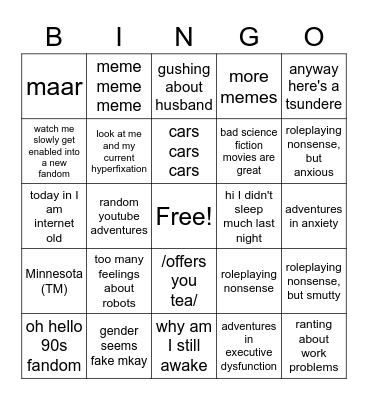 panther Bingo Card