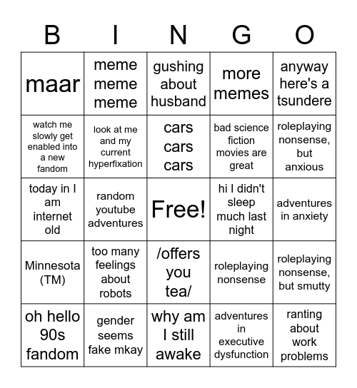 panther Bingo Card